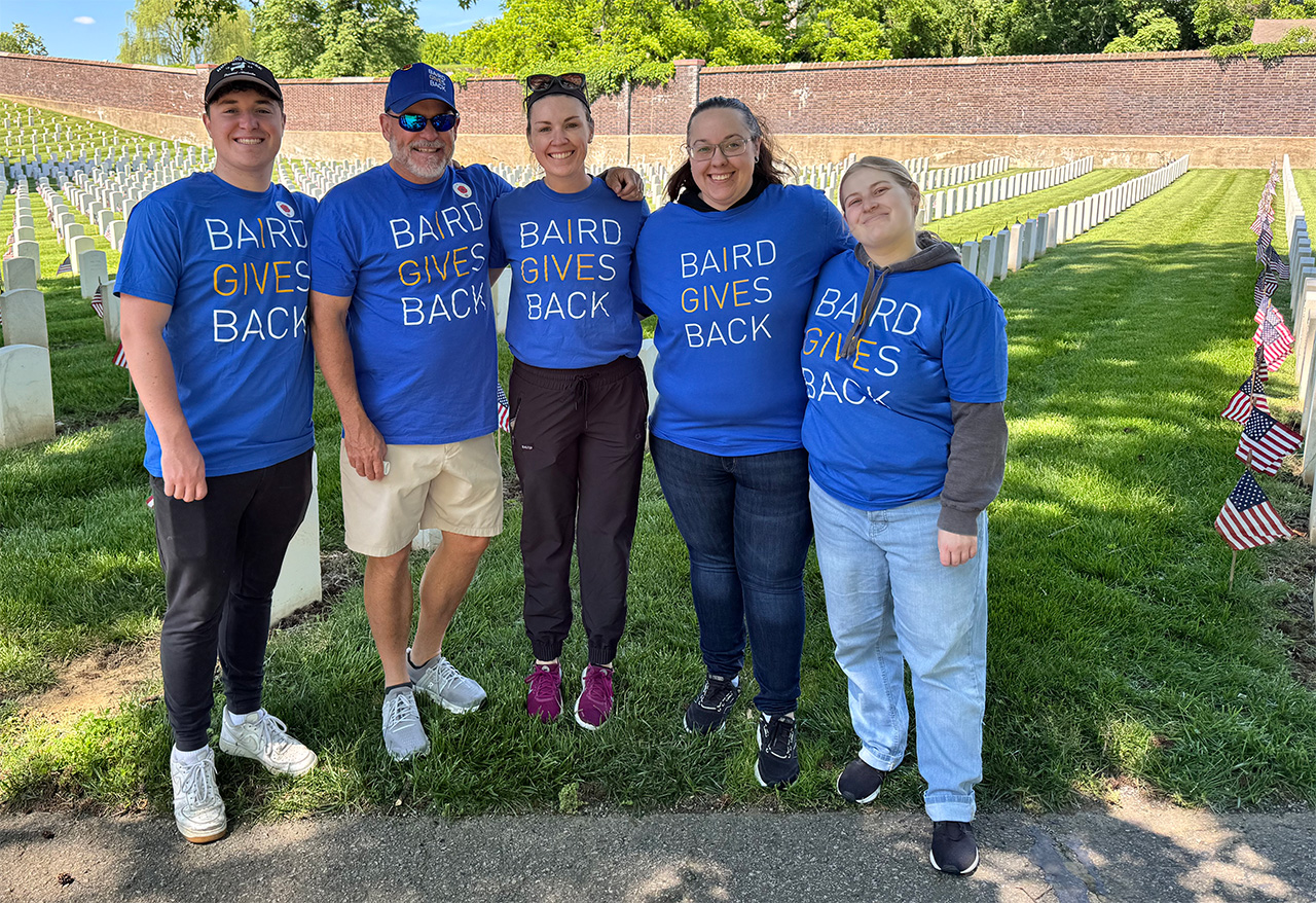 Baird Trust associates volunteering at Cave Hill Cemetary