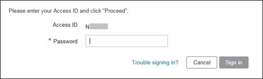 Screenshot of the password prompt